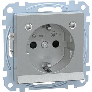 SCHUKO-Steckdose m. Lichtausl. u. LED-Bel.-Modul BRS StK Alu