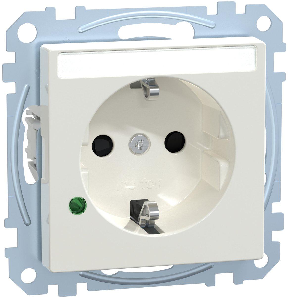 SCHUKO-Steckd. m. Übersp.schutz u. Schriftfeld BRS StK pws