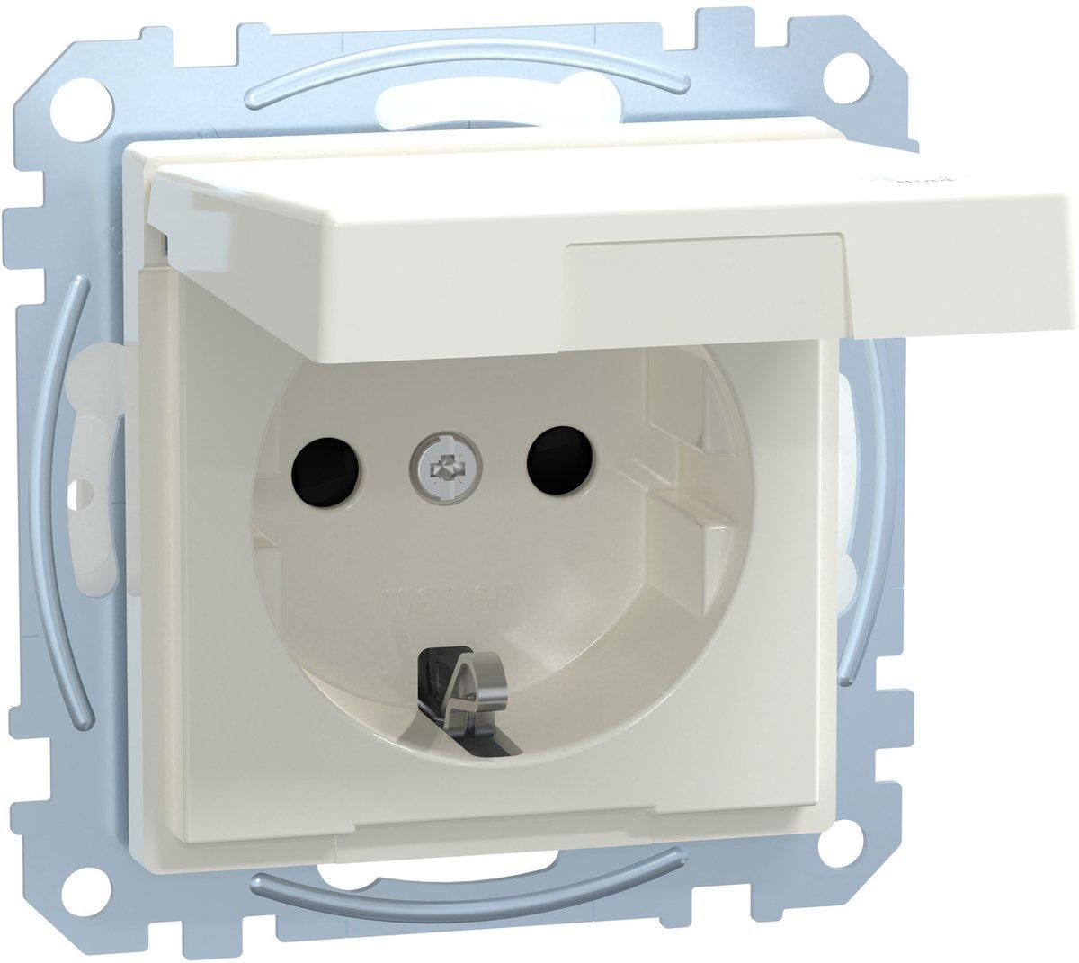 SCHUKO-Steckdose mit Klappdeckel IP44 BRS Steckkl. polarweiß