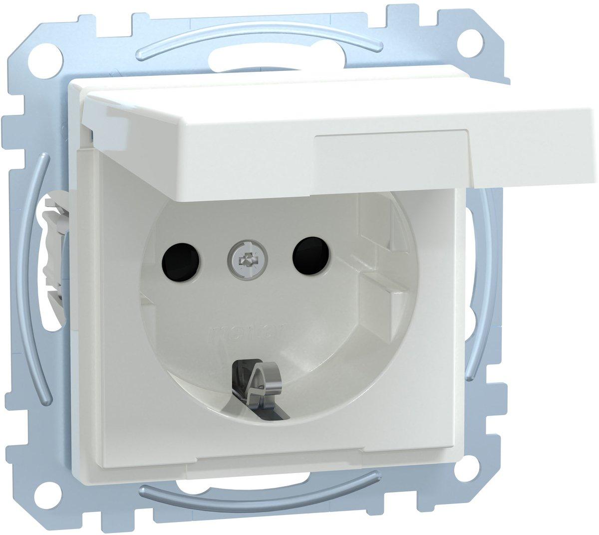 SCHUKO-Steckdose mit Klappdeckel IP44 BRS Steckkl. aktivweiß