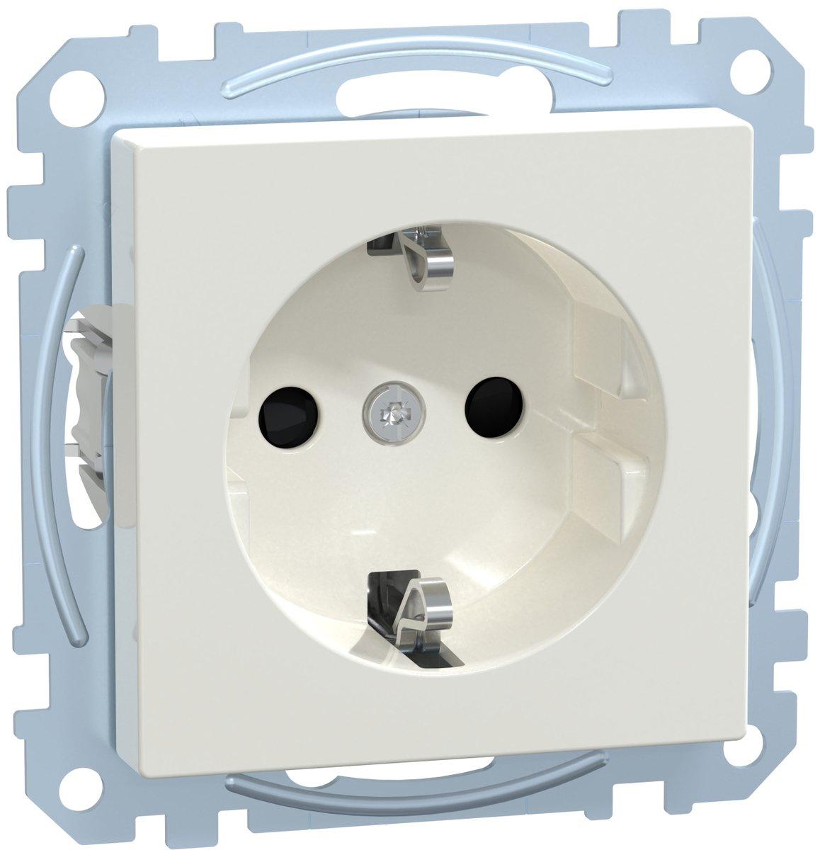 SCHUKO-Steckdose BRS Schraub-Liftklemmen polarweiß glänzend