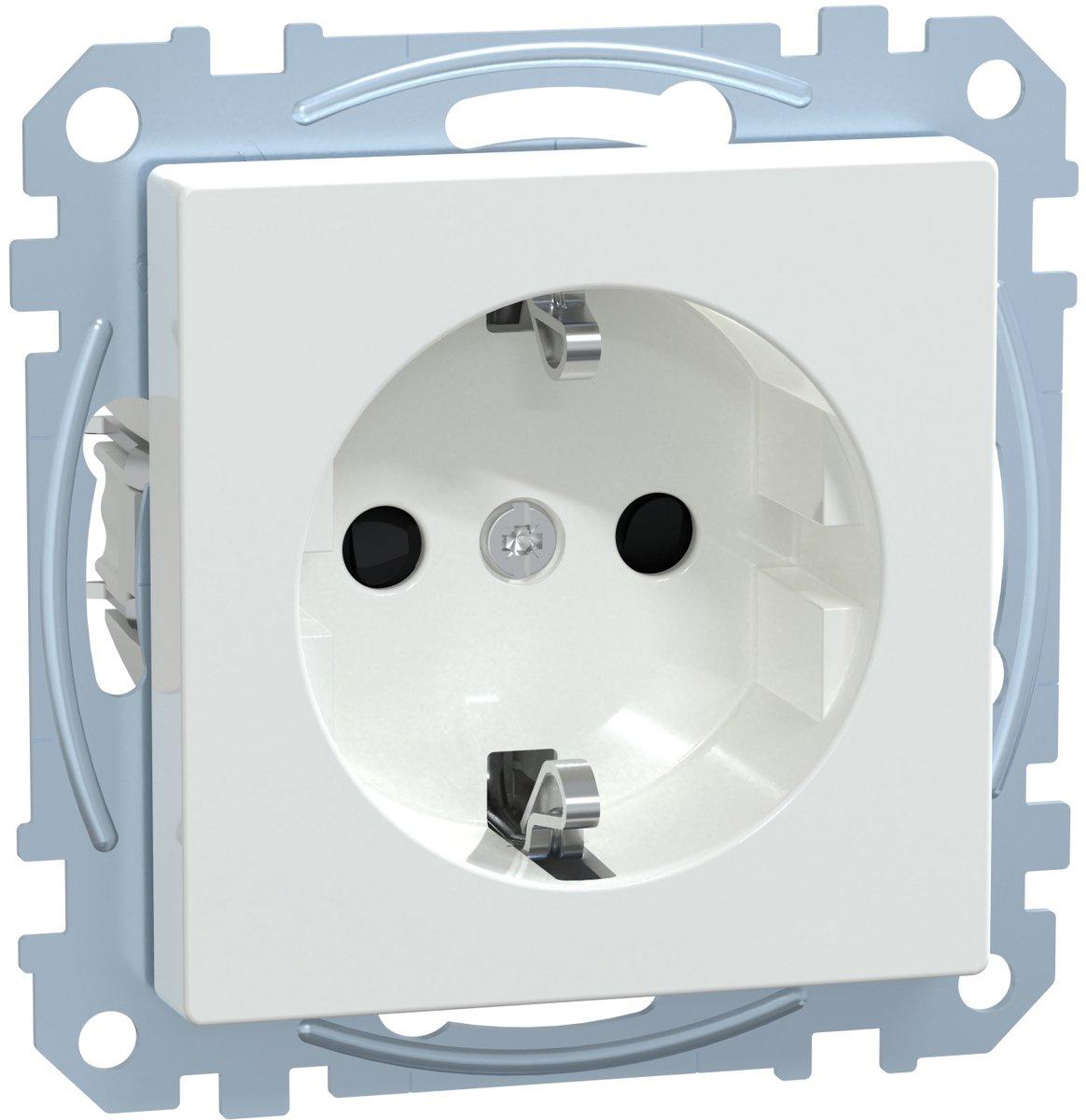 SCHUKO-Steckdose BRS Schraub-Liftklemmen aktivweiß glänzend