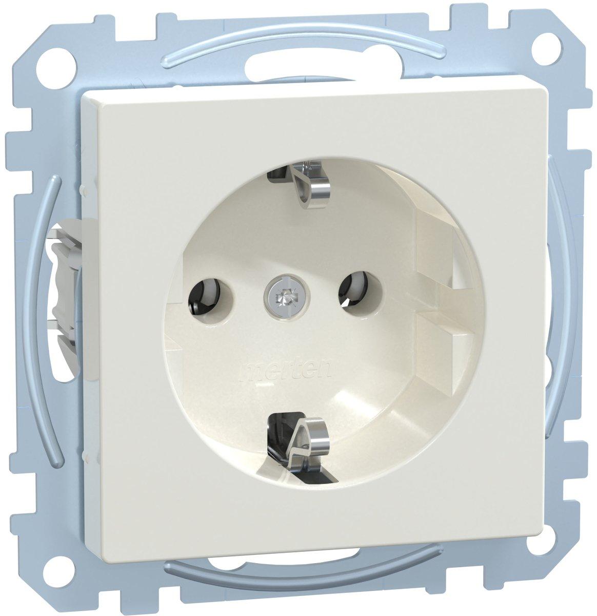 SCHUKO-Steckdose Schraub-Liftklemmen polarweiß