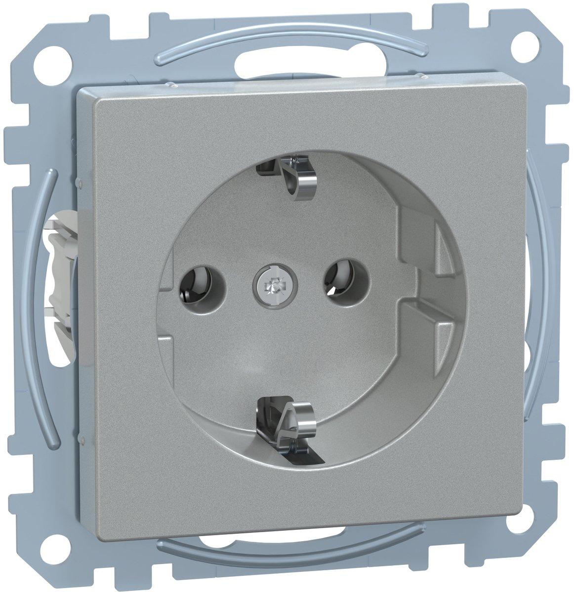 SCHUKO-Steckdose Schraub-Liftklemmen aluminium