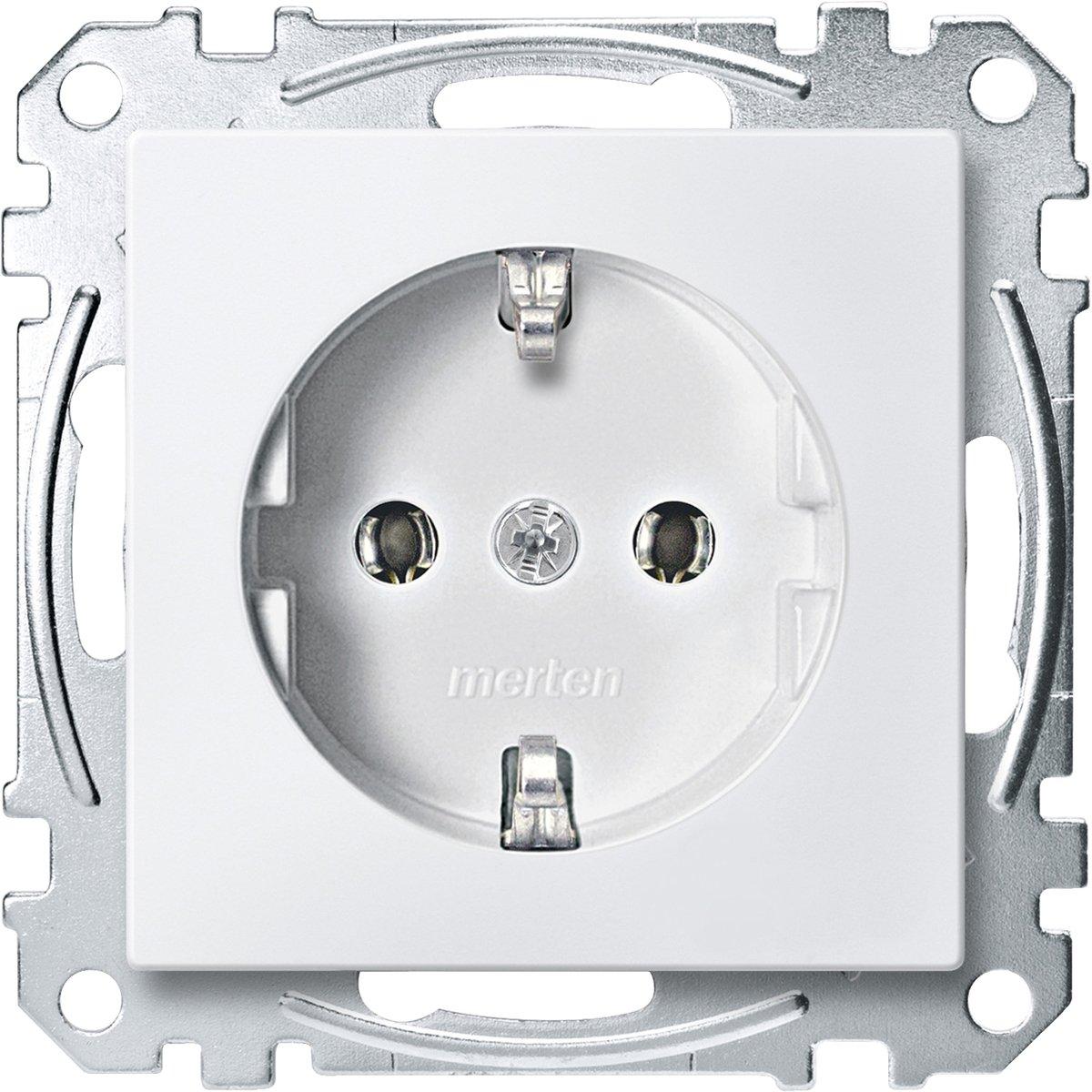 SCHUKO-Steckdose Schraub-Liftklemmen polarweiß