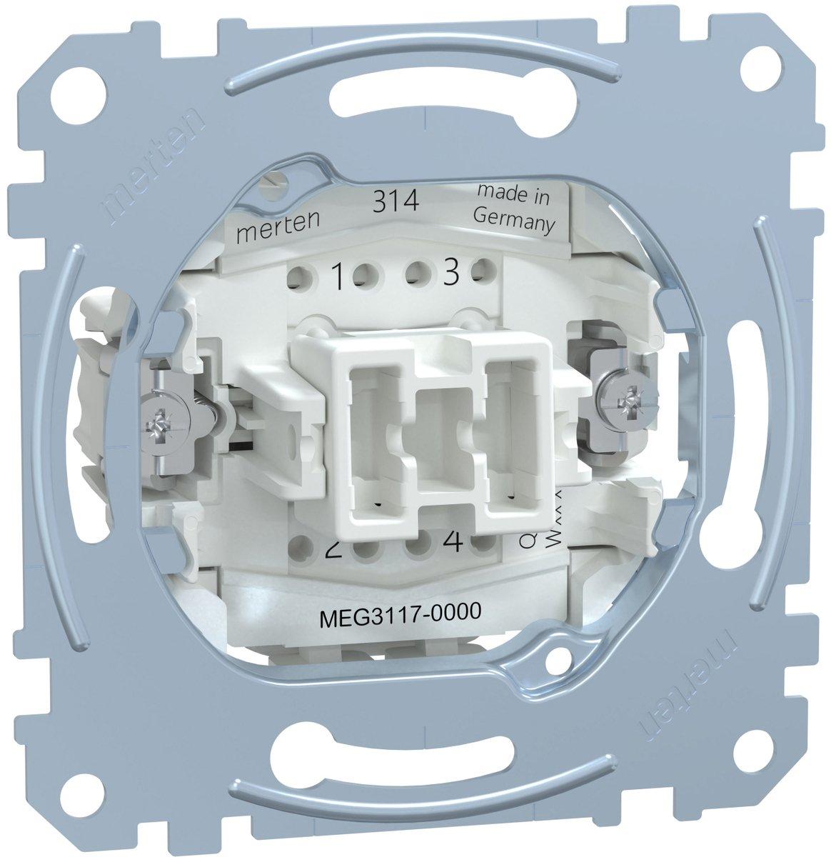 Kreuzschalter-Einsatz 1-polig 10 AX AC 250 V Steckklemmen