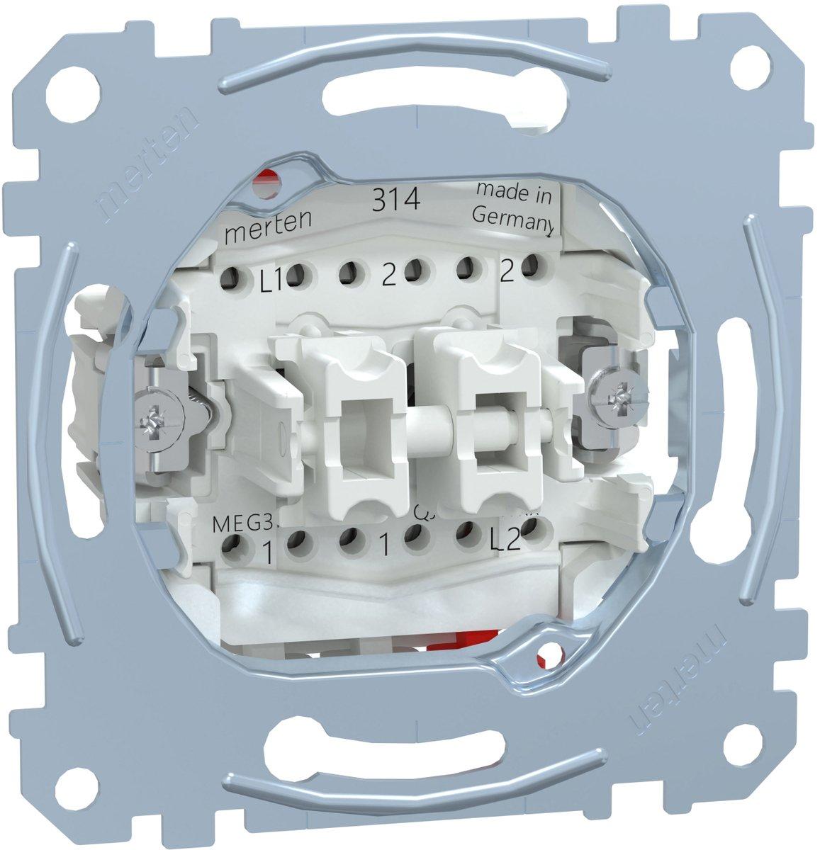 Doppelwechselschalter-Einsatz 1-polig 10 AX AC 250 V Steckklemmen