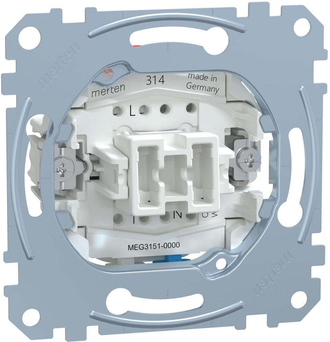 Taster-Einsatz mit N-Klemme Öffner 1-polig 10 A AC 250 V Steckklemmen