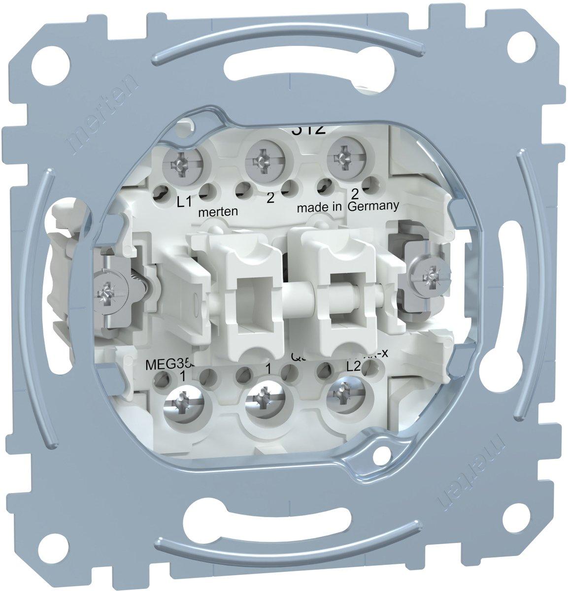 Doppelwechselschalter-Einsatz 1-polig 16 AX AC Schraub-Liftklemmen