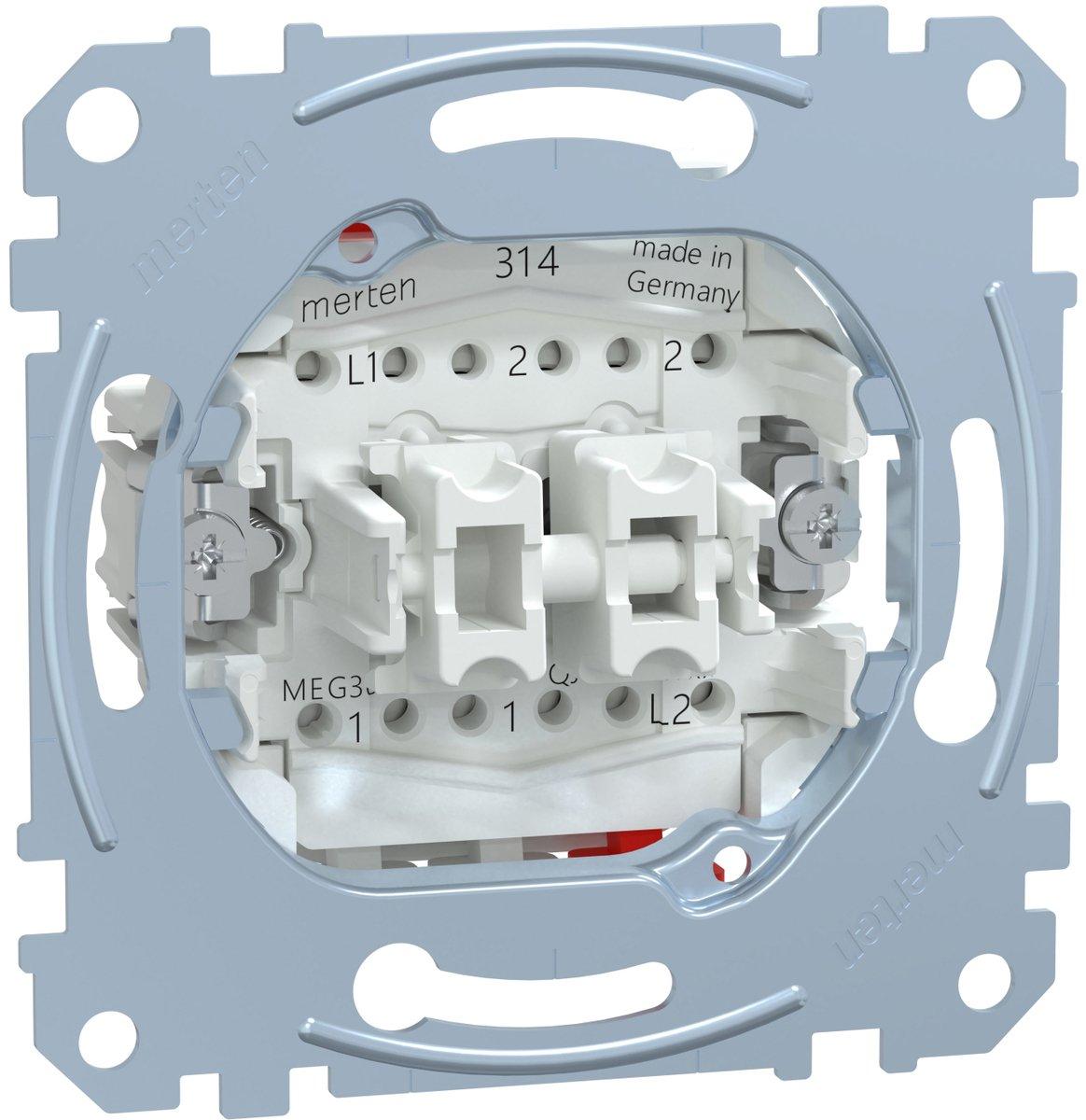 Doppelwechselschalter-Einsatz 1-polig 16 AX AC 250 V Steckklemmen