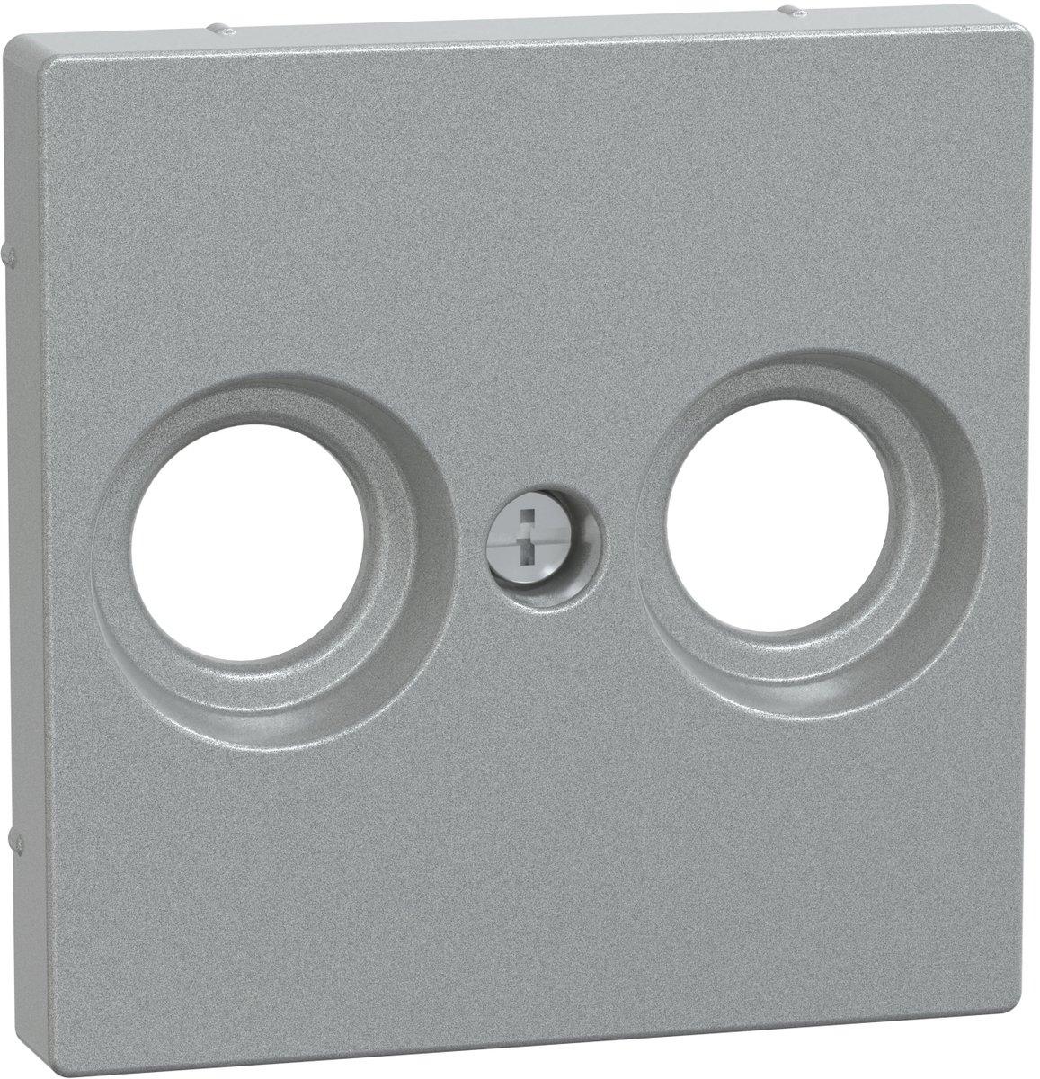 Zentralplatte für Antennensteckdosen aluminium