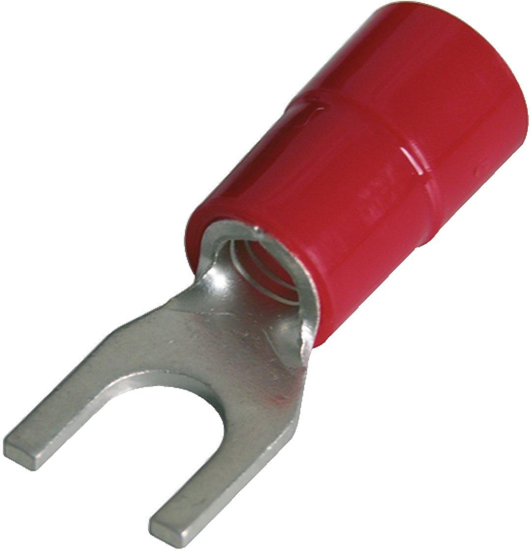 Gabelkabelschuh isoliert 10 mm² M5 Nylon rot