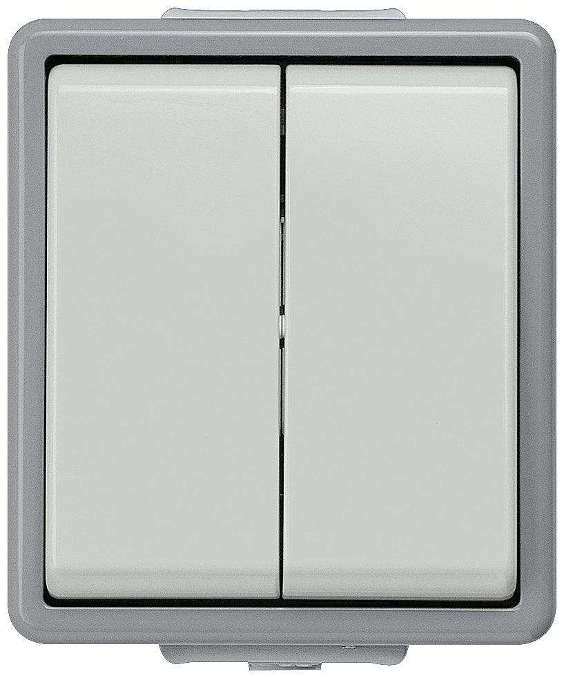 DELTA fläche IP44 AP dunkelgrau/hellgrau Serienschalter 10A 250V