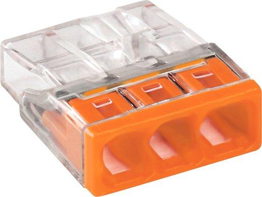 COMPACT-Verbindungsdosenklemme 3-Leiter-Klemme transparent/orange
