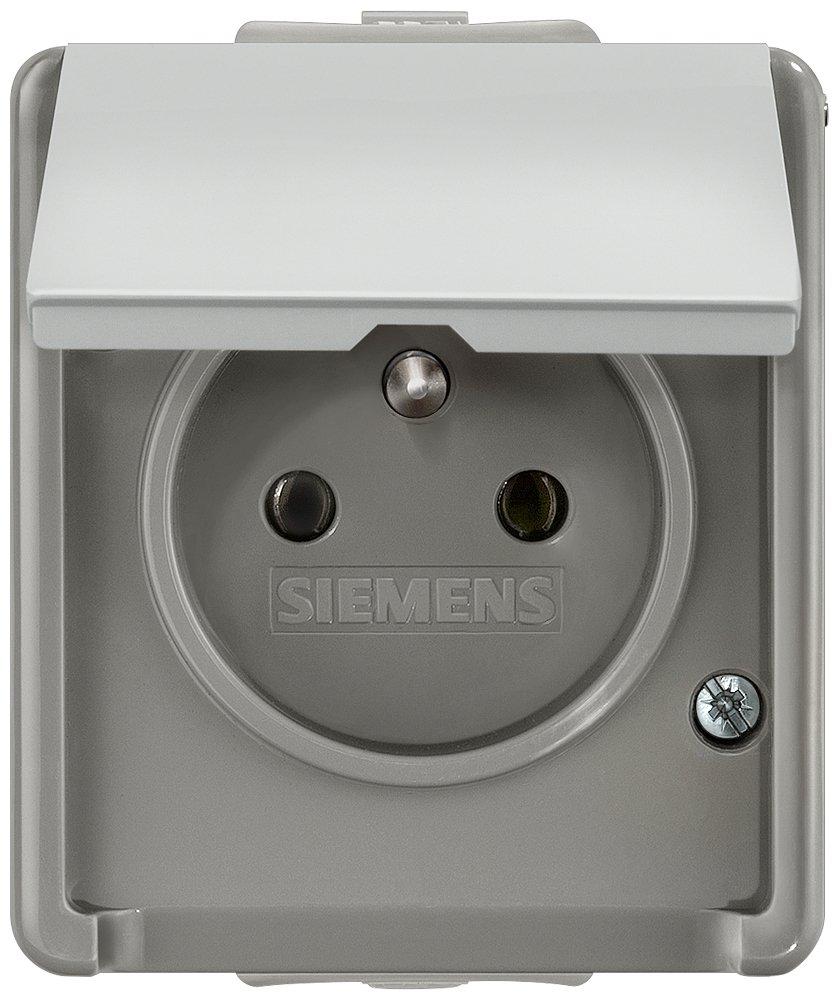 DELTA fläche IP44 AP dunkelgrau/hellgrau Steckdose 10/16A 250V
