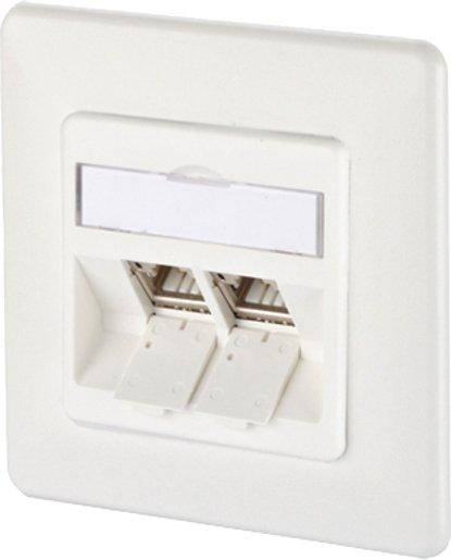 Kommunikationsanschlussdose C6Amodul 2 Port 270°M UP reinweiß