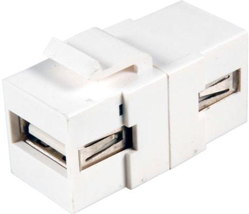 USB2.0 Snap-In Adapter weiß Buchse Serie A/Buchse Serie A