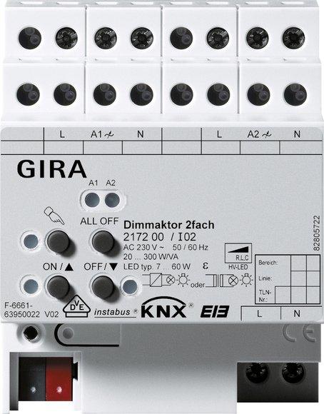 Universal-Dimmaktor 2-fach KNX/EIB System REG plus