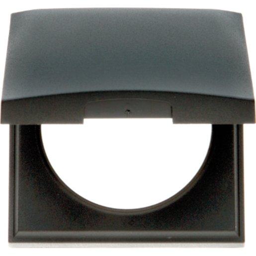 Abdeckrahmen 1-fach mit Klappdeckel Integro Flow anthrazit / matt