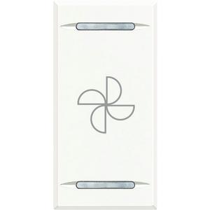 Symbolwippe Tastsensor mit 2 Funktionen "Ventilator" 1-modulig White