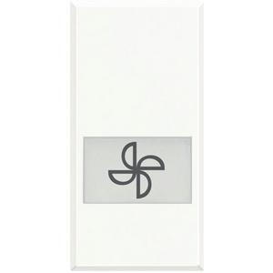 Symbolwippe Axialschalter bedruckt mit "Ventilator" 1-modulig White