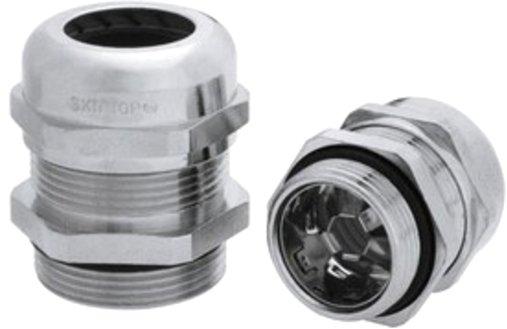 Kabelverschraubung aus Messing vernickelt metrisch 25x1,5