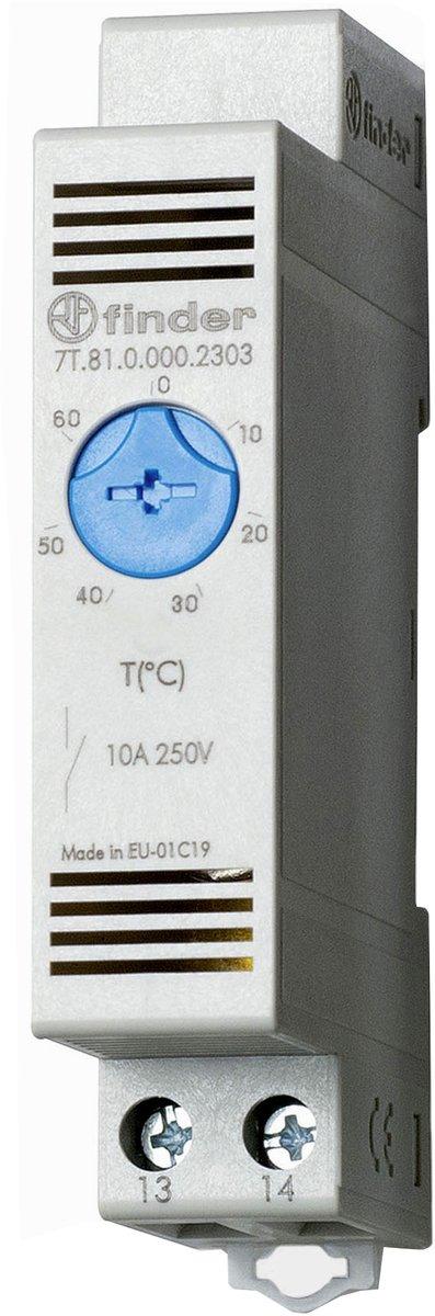 Thermostat 0 bis + 60°C für Schaltschrank 17,5 mm breit 1S 10 A