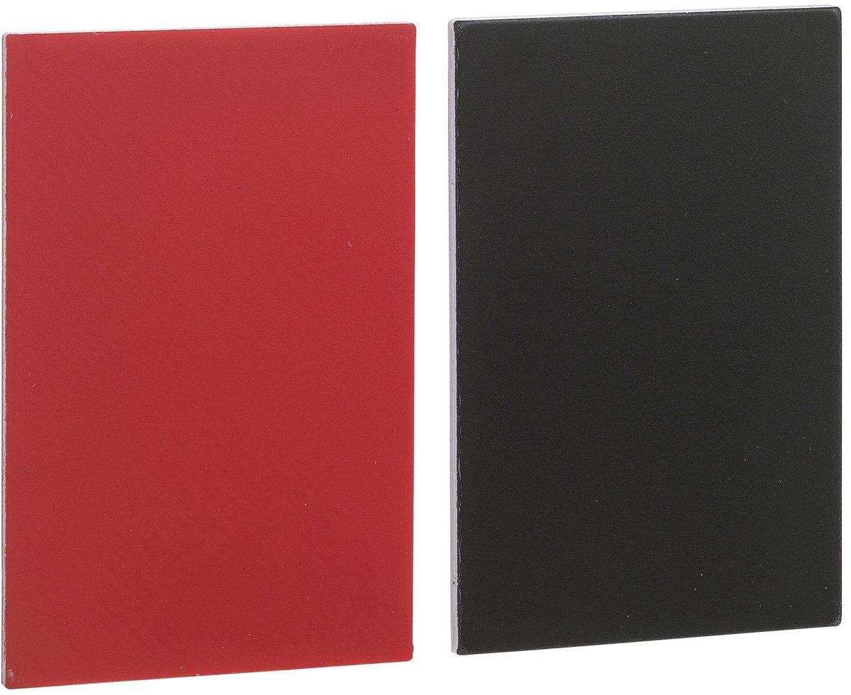 Leerschild 18 x 27 mm f. Schildträger 30 x 50 mm schwarz + rot neutral