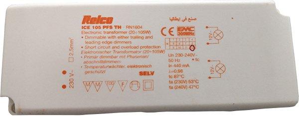 Elektronischer Trafo 230/12VAC 20-105W dimmbar für NV Halogenlampen