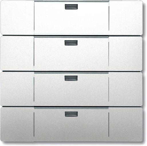 Wandsender Waveline 4-fach edelstahl Funk mit Beschriftungsfeld