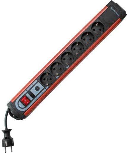 Tischverteiler Supraline 6-fach mit Schalter ÜSS Netzfilter 3 m