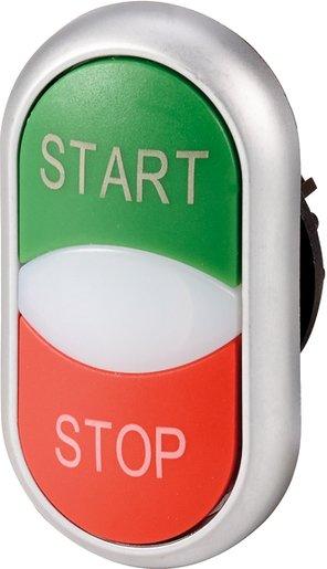 Doppeldrucktaste beschriftet "START-STOP" M22-DDL-GR-GB1/GB0