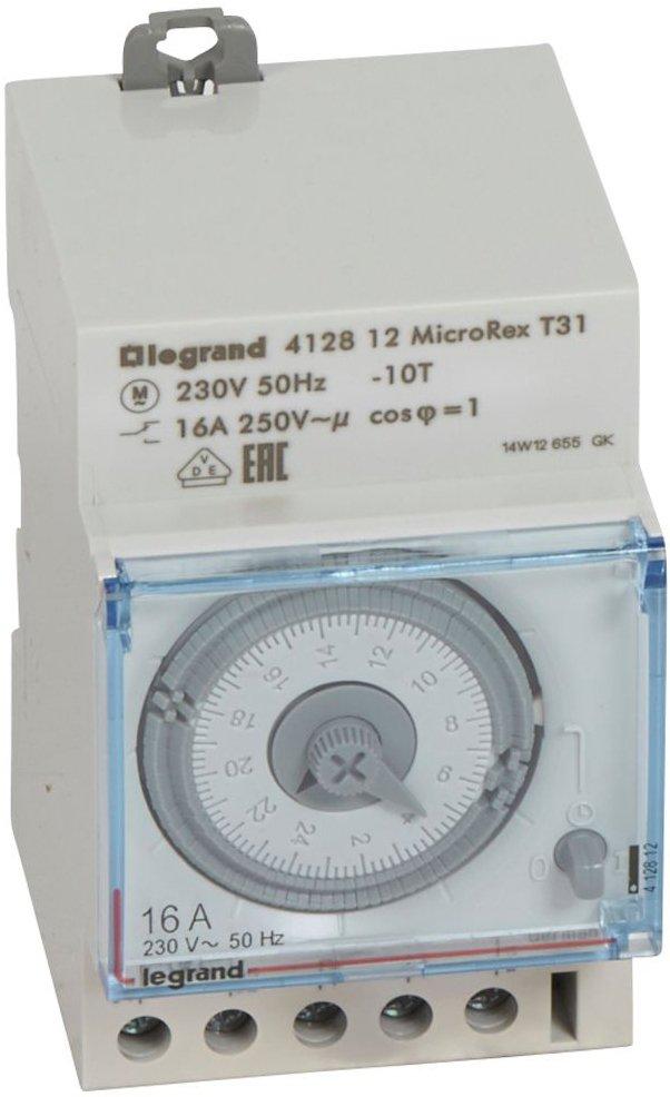 Tageszeitschaltuhr analog ohne Gangreserve MicroRex T31F 230V 50Hz 1Kanal 3TE