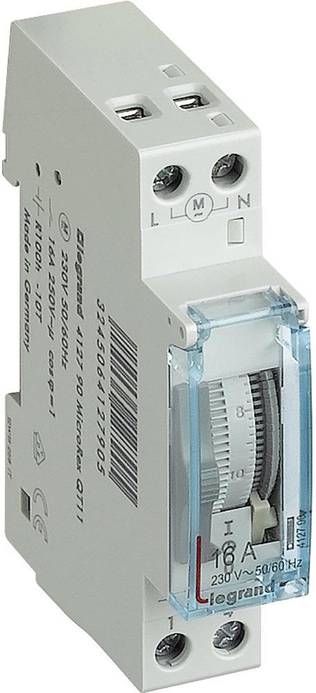 Tageszeitschaltuhr analog mit Gangreserve MicroRex QT11 230V 50/60Hz 1Kanal 1TE