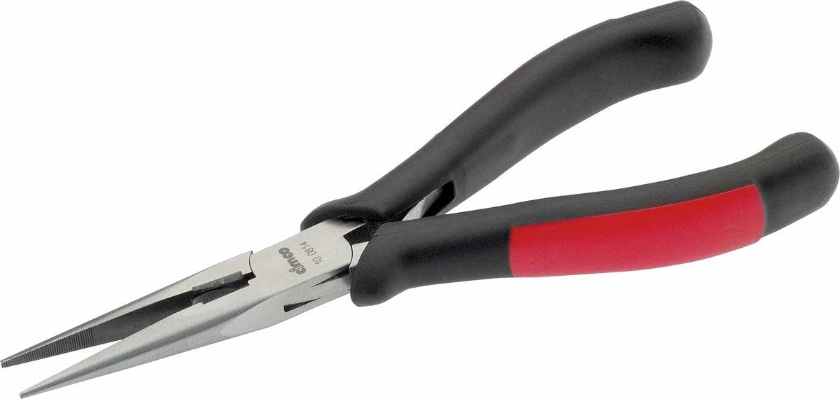 Elektr.-Spitzzange m.Schneide ger.150mm,glatte Backen,Spitze 2,5x1,5mm