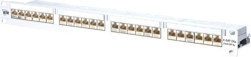 Patchpanel 19 Zoll E-DAT C6A 24 Port 1HE modular LSA