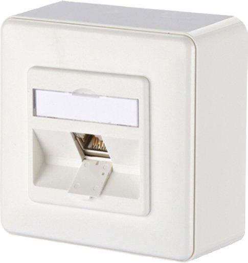 Kommunikationsanschlussdose E-DAT modul 1 Port AP Kat.6A reinweiß