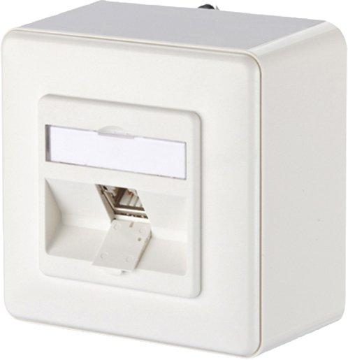 Kommunikationsanschlussdose C6Amodul 1 Port 180°M AP reinweiß