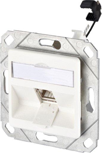 Kommunikationsanschlussdose C6Amodul 1 Port 180°M UPk reinweiß