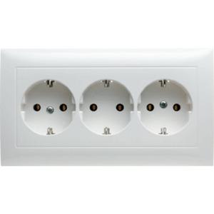 3fach-Steckdose SCHUKO mit Abdeckplatte S.1 polarweiß matt