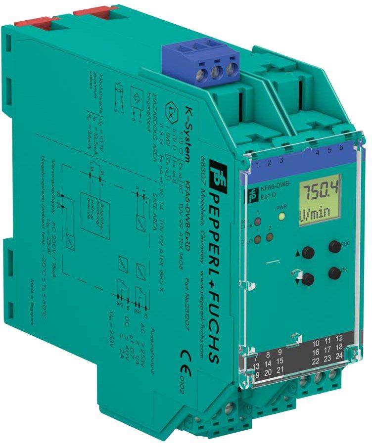 Drehzahlwächter 230 V AC Relaisausgänge Anlaufüberbrückung konfig