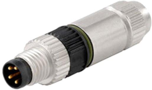 Freikonfektionierbare Buchse/ Stecker M8 4 polig Stift gerade
