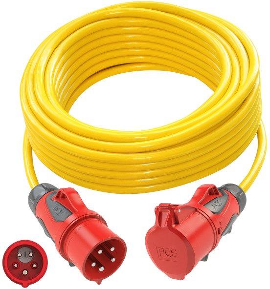 PVC-Baustellen-Verlängerungsleitung 25 m K35 5G4 mit Phasenwender CEE 32A 5polig