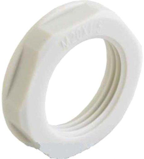 Gegenmutter Kabelverschraubung M40 x 1,5 Polyamid hellgrau mit Flansch