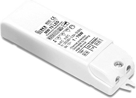 MW 70 Trafo elektronisch 1-70 W 12 V f. Halogen LM dimmbar