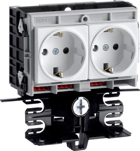 Geräteträger Technikteil 2xSTD SL20x55 reinweiß