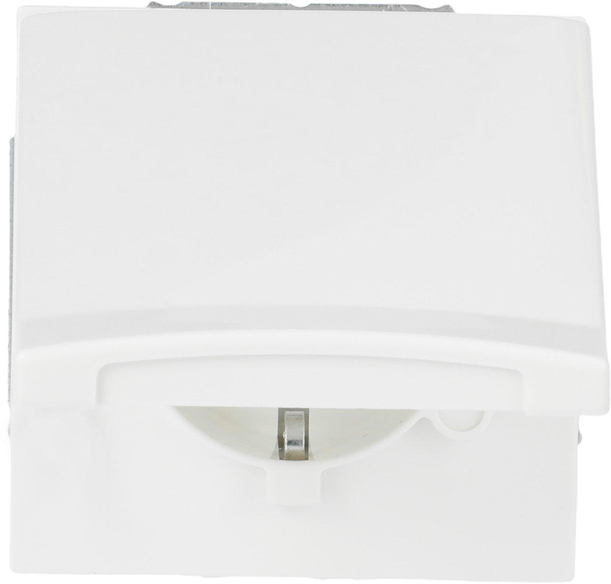 SCHUKO Steckdosen-Einsatz mit Klappdeckel alpinweiß - Allwetter 44 (IP44)