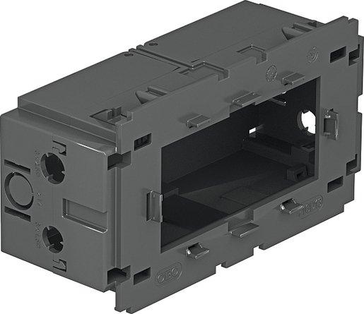Geräteeinbaudose 2-fach für Modul 45 140x76x51 PA eisengrau