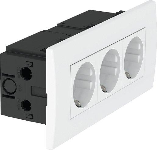 Steckdoseneinheit Modul 45 3fach 84x185x59mm reinweiß