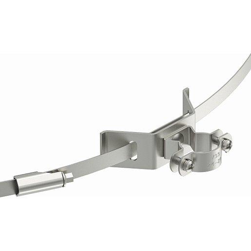 Leitungshalter mit Spannband f. isCon-Leitung lichtgraugrau ø 26mm V2A
